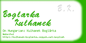 boglarka kulhanek business card